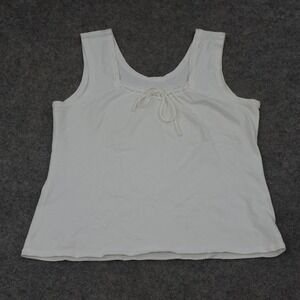 Luna Luz Top Womens Extra Large XL White Sleeveless Blouse Shirt Pullover Tank